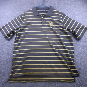 Polo Ralph Lauren Polo Golf Shirt Mens 2XL Blue Stripe 2007‎ US Open Oakmont